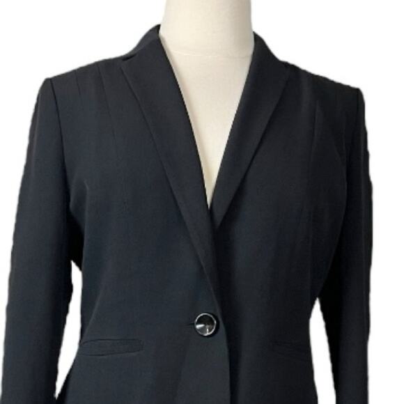 Kasper Women’s 2 Piece Pant Suit 1 Button Classic Notch Lapel Black Plus Size 16 - Picture 8 of 13